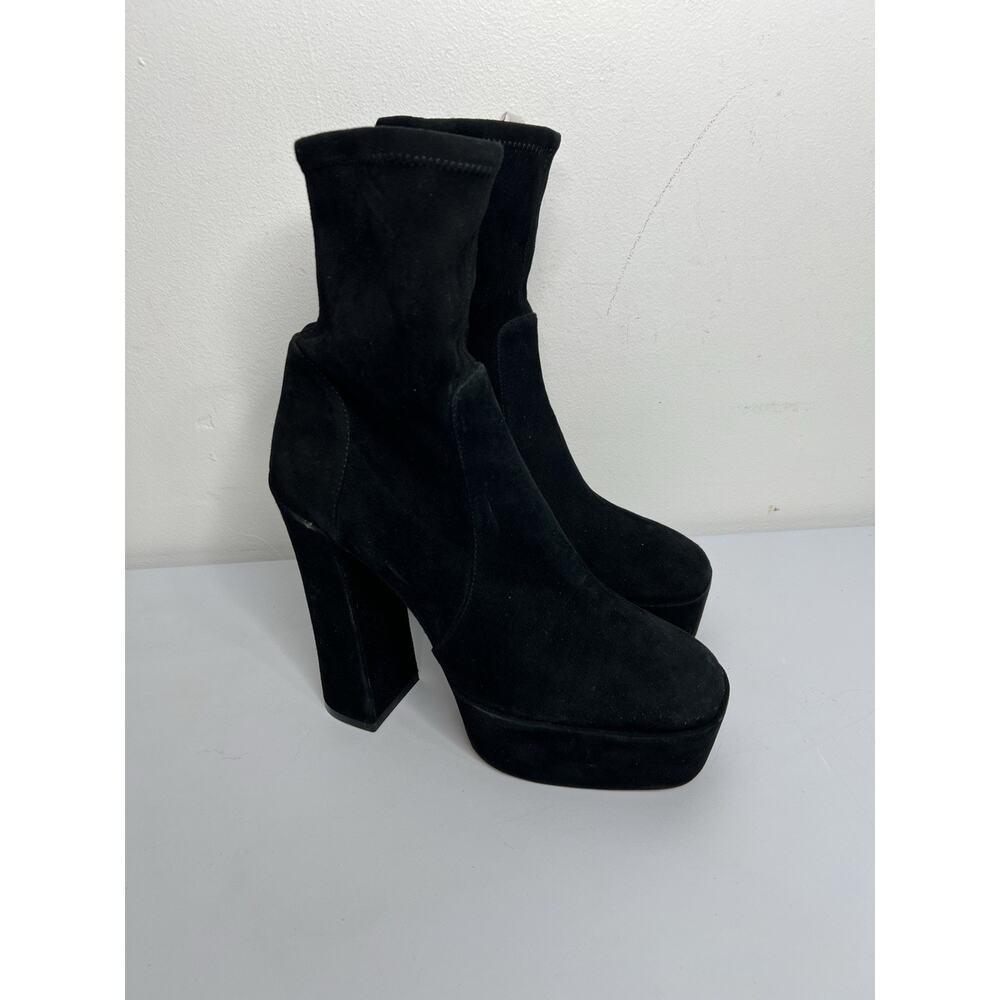 Stuart Weitzman Skyhigh Platform Boot Black Suede… - image 1